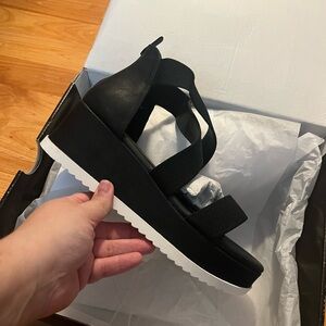 Torrid Black Strappy Wedge Sandal